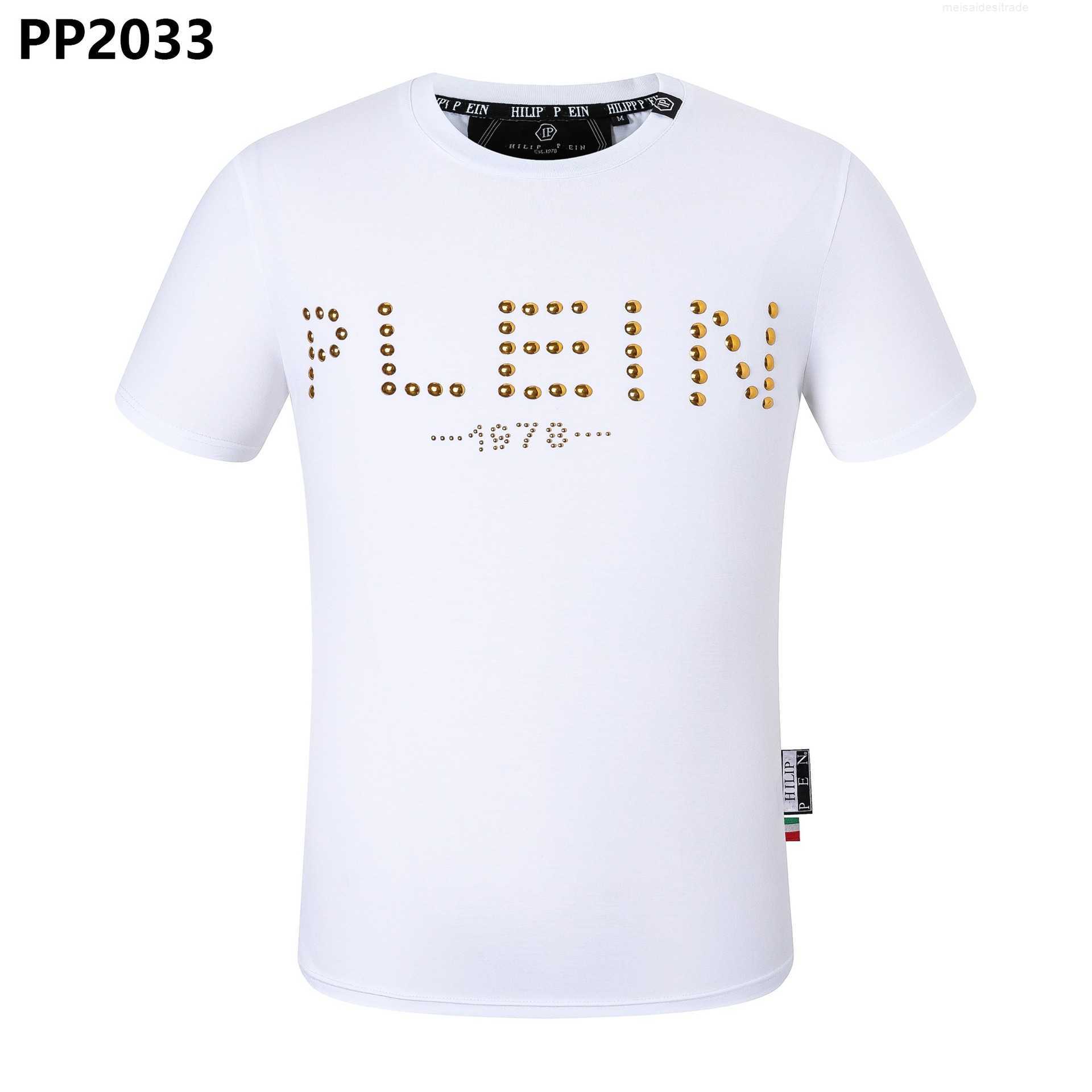 Luxury Philippuep lein Brand Philip Plaine Spring and Summer Short-sleeved Round Neck t Aggressive Personality Pp Bead Letter Men's Short D, White
Luxury Philippuep lein Brand Philip Plaine Spring and Summer Short-sleeved Round Neck t Aggressive Personality Pp Bead Letter Men's Short D, White
