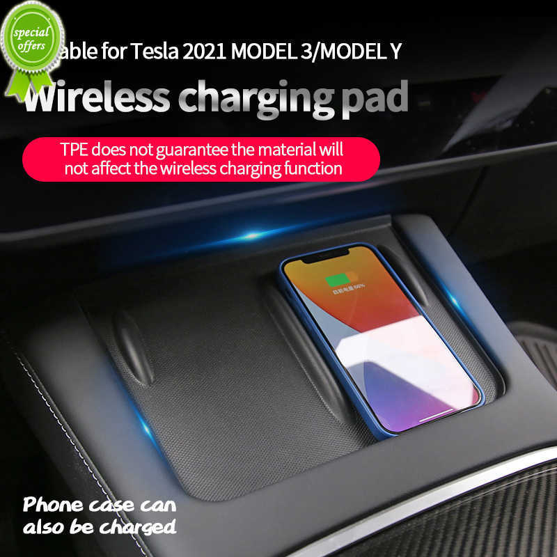 2025 new 2025 new 2025 new New Central Control Wireless Charging Silicone Non-slip Custom Anti-skid Pad for Tesla Model 3/Y 2017-2022 Car Ac