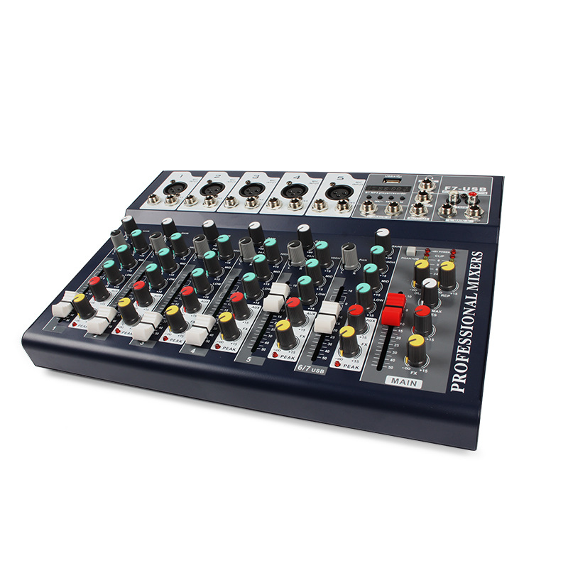 7-channel Mixer Singing KTV Performance Effector Bluetooth Reverb USB Microphone Professional Home Number Certification Type