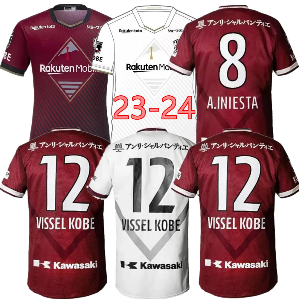 

J1 League JERSEY 2023 2024 Vissel Soccer Jerseys Red Home White Away 7 DAVID VILLA 8 A.INIESTA 10 PODOLSKI 6 SAMPER Football Shirt