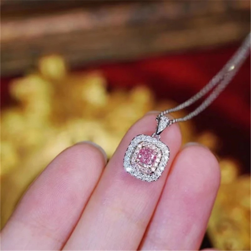 Cushion AAAAA Zircon Chocker Necklace 925 Sterling Silver Wedding Engagement Pendants Necklace For Women Bridal Party Jewelry