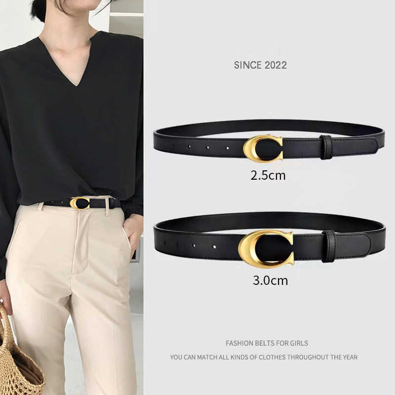 Belts Women's Fashion Versatile jeans Decorative ins style C button belt Simple trend, Black
Belts Women's Fashion Versatile jeans Decorative ins style C button belt Simple trend, Black