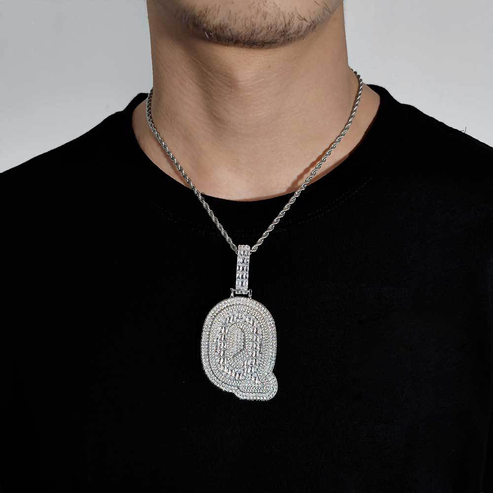 Custom Large A-Z 1 Letter Pendant Necklaces Full TopBling T Zircon Women Men Jewelry