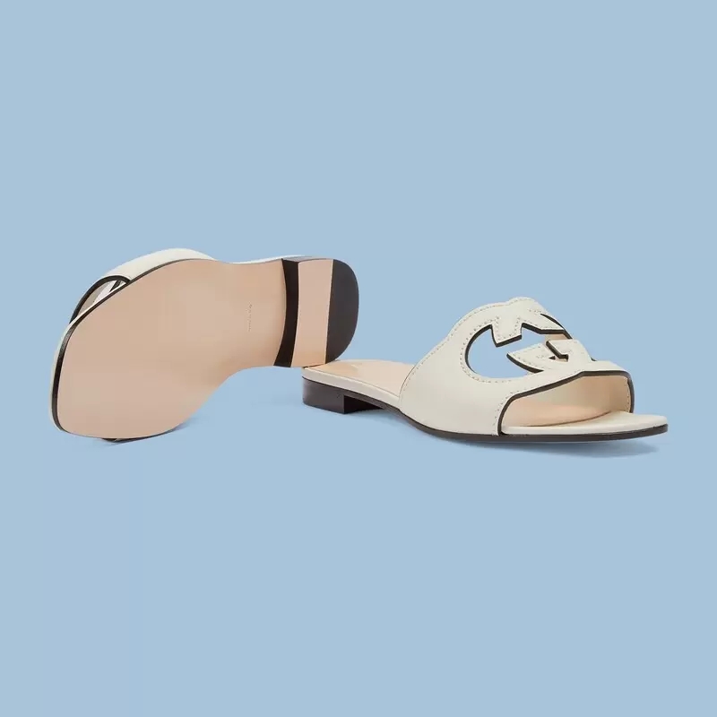 Designer Sandals Luxury Women's Interlocking G Cut-out Slide Sandal Flat Heel EU35-41 With Box Holi