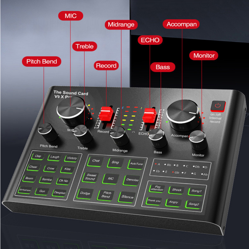 The Sound Card V9xpro Can Be Connected To A Computer Phone Headset Microphone For Recording Live Broadcasting And Singing Origin