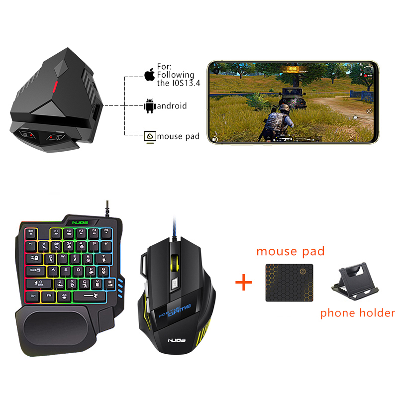 Keyboard Mouse Converter PUBG AI Smart Identify Press Guns Bluetooth Mobile Controller Gamepad Kit for Mobile Phone Tablet