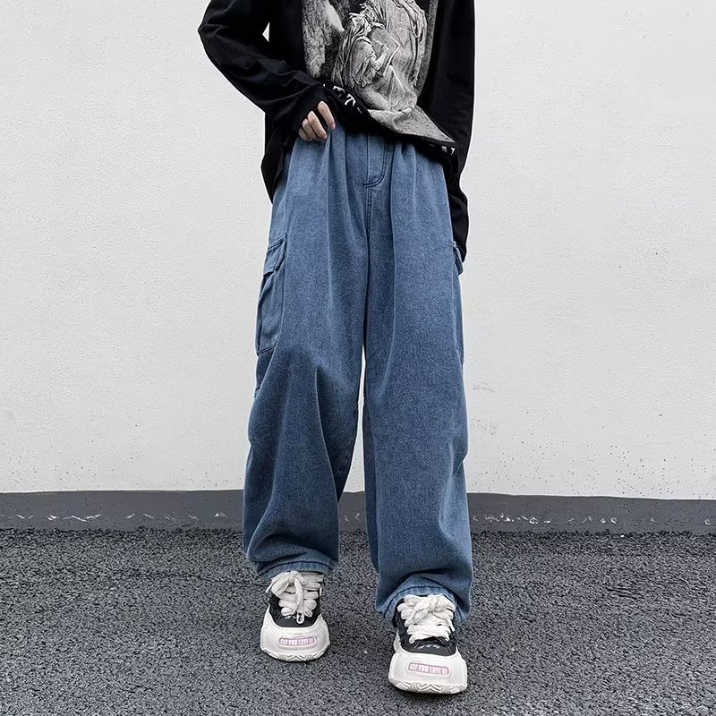 Men's Jeans Men's jeans Cargo Pants Streetwear Hip Hop Cargo Pants Cotton Denim Trousers Casual Elastic Men Baggy Harem Jean Trousers 230316