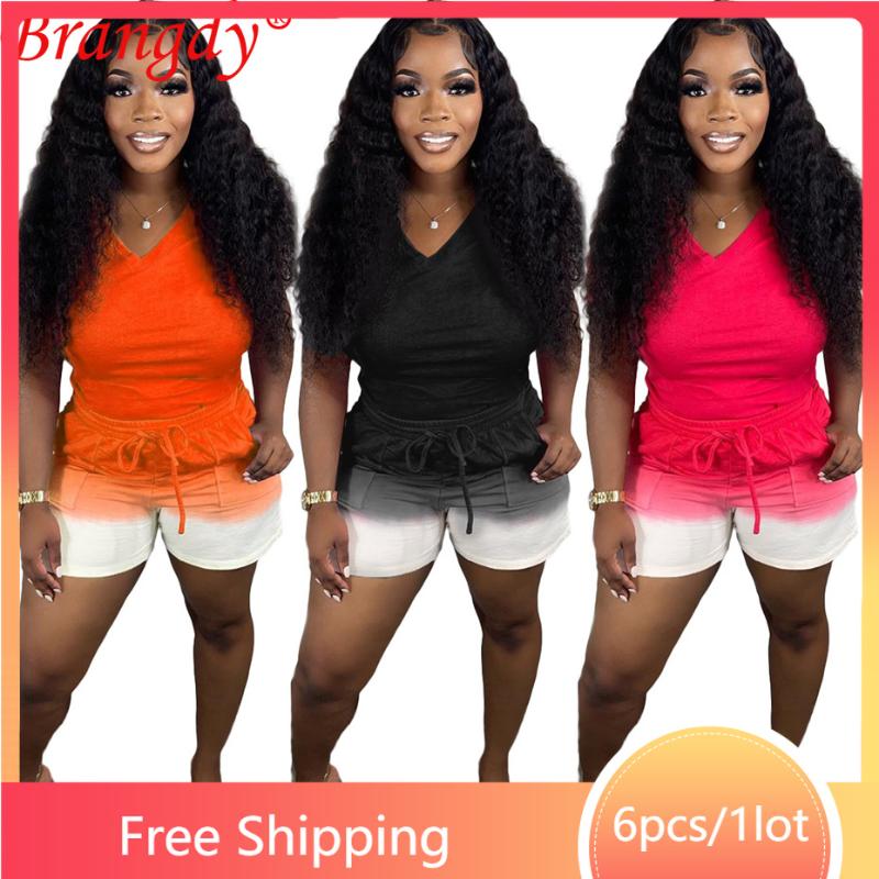 Women's Tracksuits 6sets Summer Tie Dye 2 Piece Set Outfits Sexy V-neck T Shirt Shorts Suits Women Tracksuit Fashion Short Sleeve Sportswear, Orange
Women's Tracksuits 6sets Summer Tie Dye 2 Piece Set Outfits Sexy V-neck T Shirt Shorts Suits Women Tracksuit Fashion Short Sleeve Sportswear, Orange