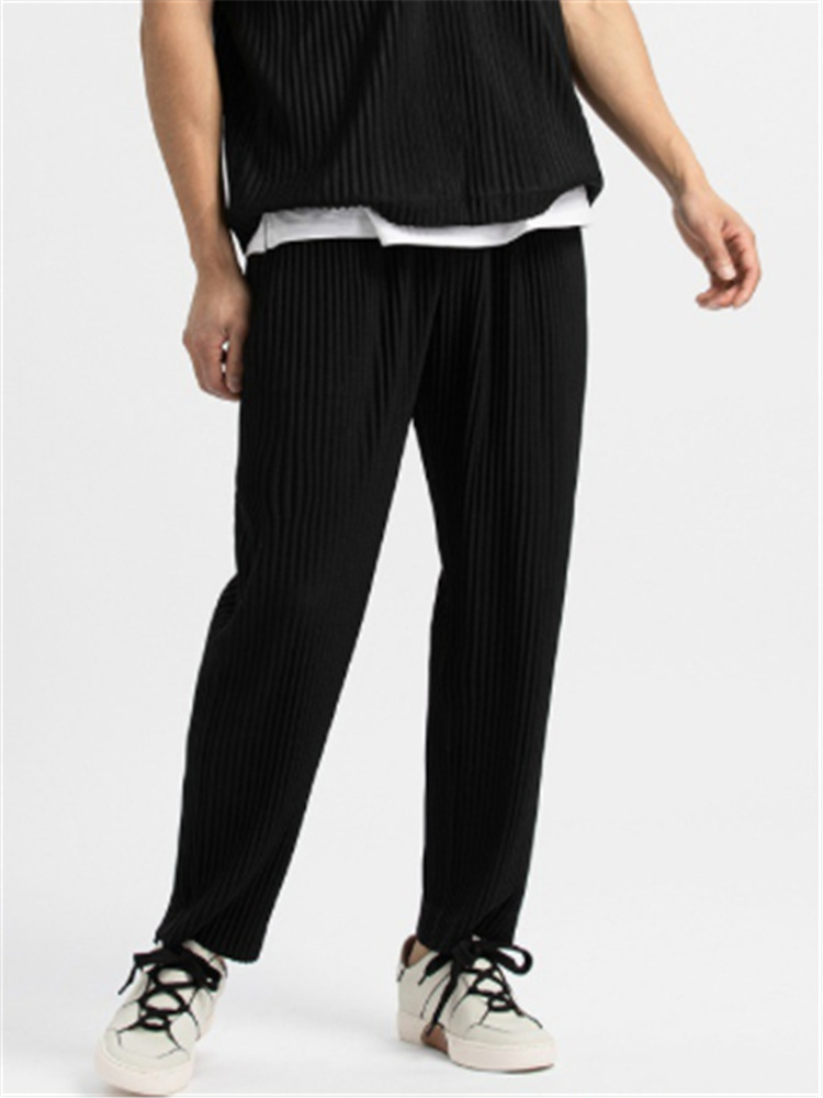 Men's Pants Miyake pleated life straight pants harem pants men's loose HP series wild pants casual men's bloomers sports men 230316
