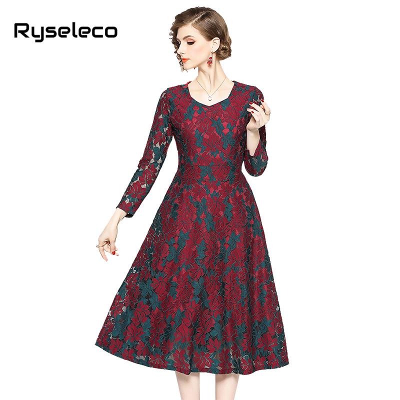 Casual Dresses Queeen 2023 Fall Winter Women' Lace Dress Elegant Hollow Out Midi Swing Vestido Slim Office Quality Party Flare, Burgundy
Casual Dresses Queeen 2023 Fall Winter Women' Lace Dress Elegant Hollow Out Midi Swing Vestido Slim Office Quality Party Flare, Burgundy