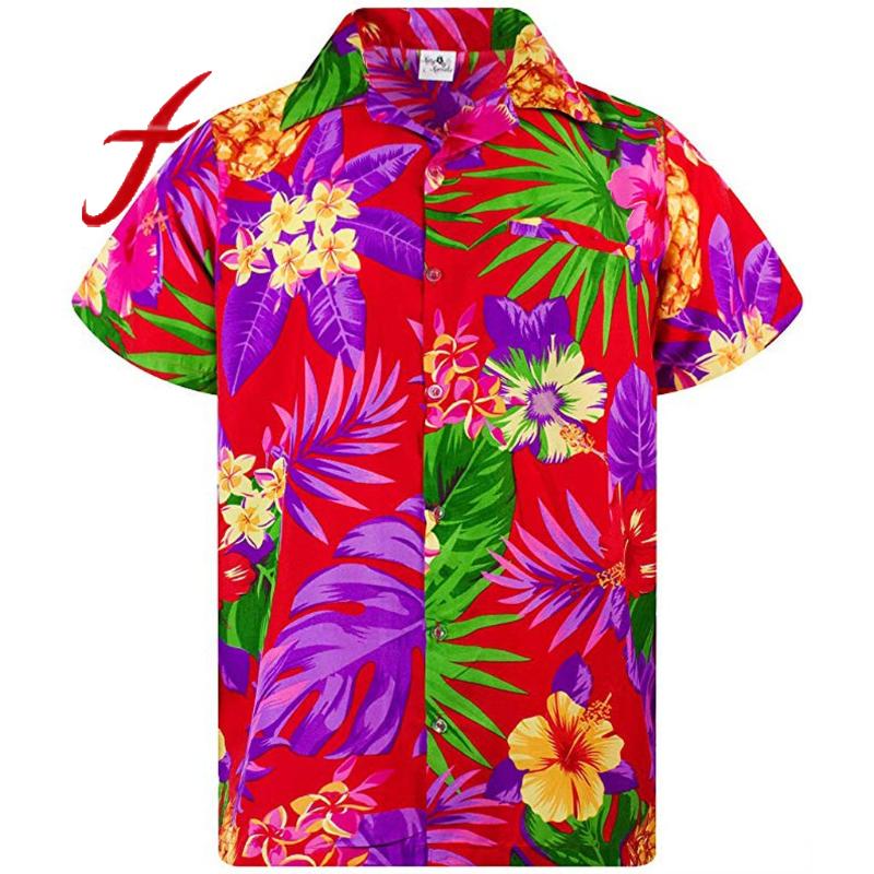 Men's Casual Shirts Summer Mens Ethnic Style Floral Leaf Printing Blouse Short Sleeve Buttons Blouses Tops Camisas Para Hombre, Green