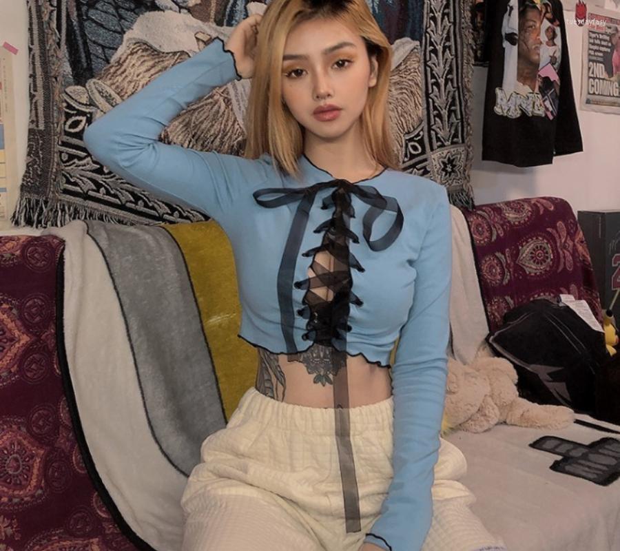 Women' Blouses Ruffle Vintage Y2K Crop Tops Women Bandage Sexy And Shirts Long Sleeve Tee Shirt Korean Fashion, Blue
Women' Blouses Ruffle Vintage Y2K Crop Tops Women Bandage Sexy And Shirts Long Sleeve Tee Shirt Korean Fashion, Blue