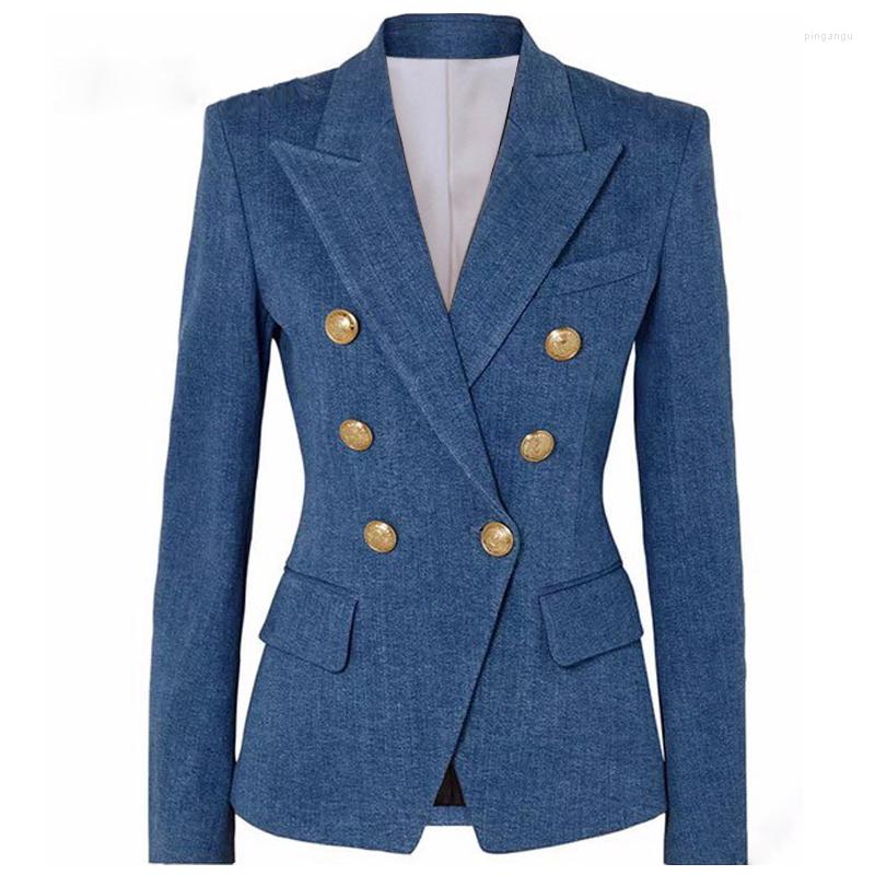 Women' Suits -XXL High Quality 2023 Fashion Dark Blue Imitation Denim Fabric Double-breasted Slim Long-sleeved Women' Suit Jacket, Picture shown
Women' Suits -XXL High Quality 2023 Fashion Dark Blue Imitation Denim Fabric Double-breasted Slim Long-sleeved Women' Suit Jacket, Picture shown