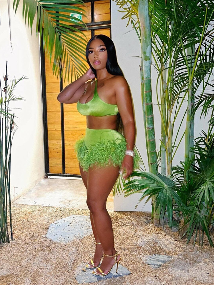 Women's Two Piece Pants Two Piece Sets Women Summer Feather Trim Shorts Outfits Irregular Neck Tank Tops Short Pants Club Fitness Sexy 2Pcs Sets 230316, Yellow
Women's Two Piece Pants Two Piece Sets Women Summer Feather Trim Shorts Outfits Irregular Neck Tank Tops Short Pants Club Fitness Sexy 2Pcs Sets 230316, Yellow