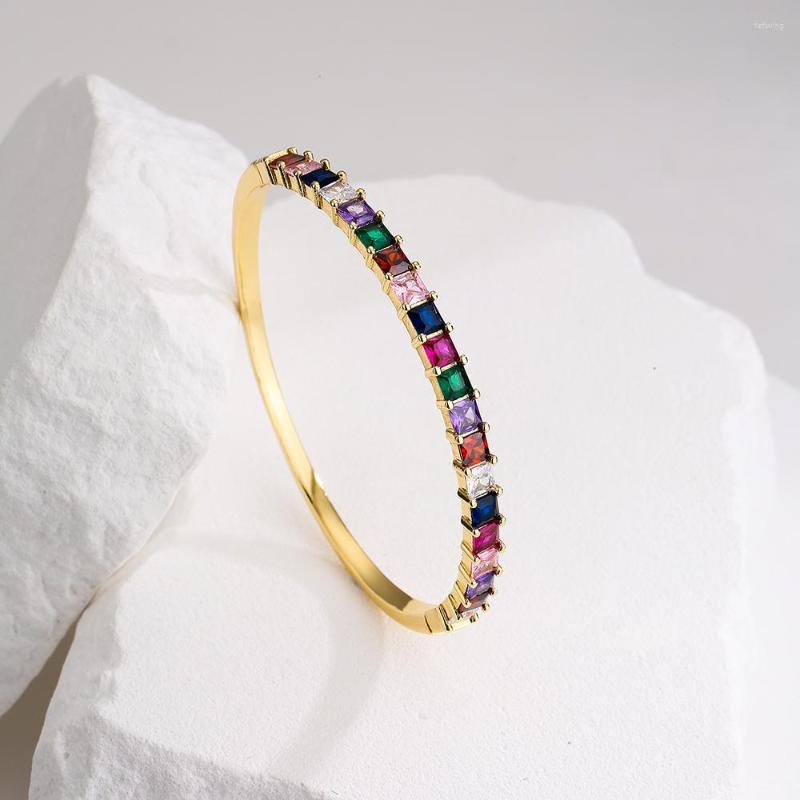 Bangle Cmoonry Luxury Crystal Colourful Cubic Zirconia Wedding Jewelry Female Engagement Gift Gold Color Copper Bangles For Women
Bangle Cmoonry Luxury Crystal Colourful Cubic Zirconia Wedding Jewelry Female Engagement Gift Gold Color Copper Bangles For Women