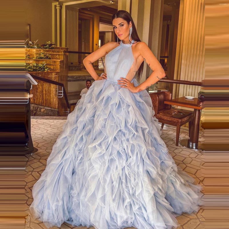 Party Dresses Luxury Light Sky Blue Tulle Evening Ball Gown Ruffles Halter Sleeveless Long Women Gala Prom Dressing Gowns 2023, Purple
Party Dresses Luxury Light Sky Blue Tulle Evening Ball Gown Ruffles Halter Sleeveless Long Women Gala Prom Dressing Gowns 2023, Purple