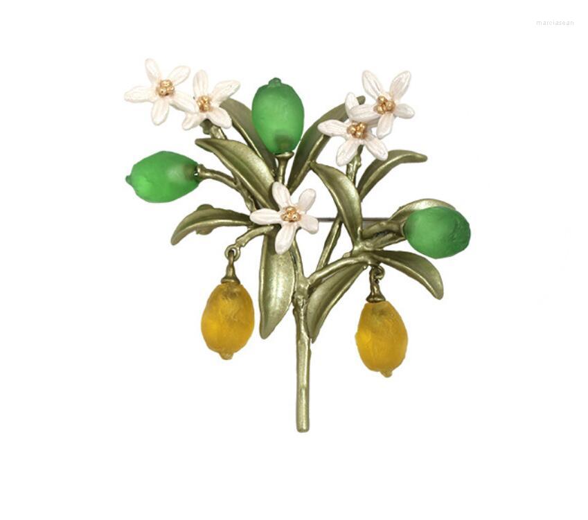 Brooches CSxjd Genuine Metal Bronze Retro Literary Fashion Lacquered Lemon Orange Green Leaf Brooch
Brooches CSxjd Genuine Metal Bronze Retro Literary Fashion Lacquered Lemon Orange Green Leaf Brooch