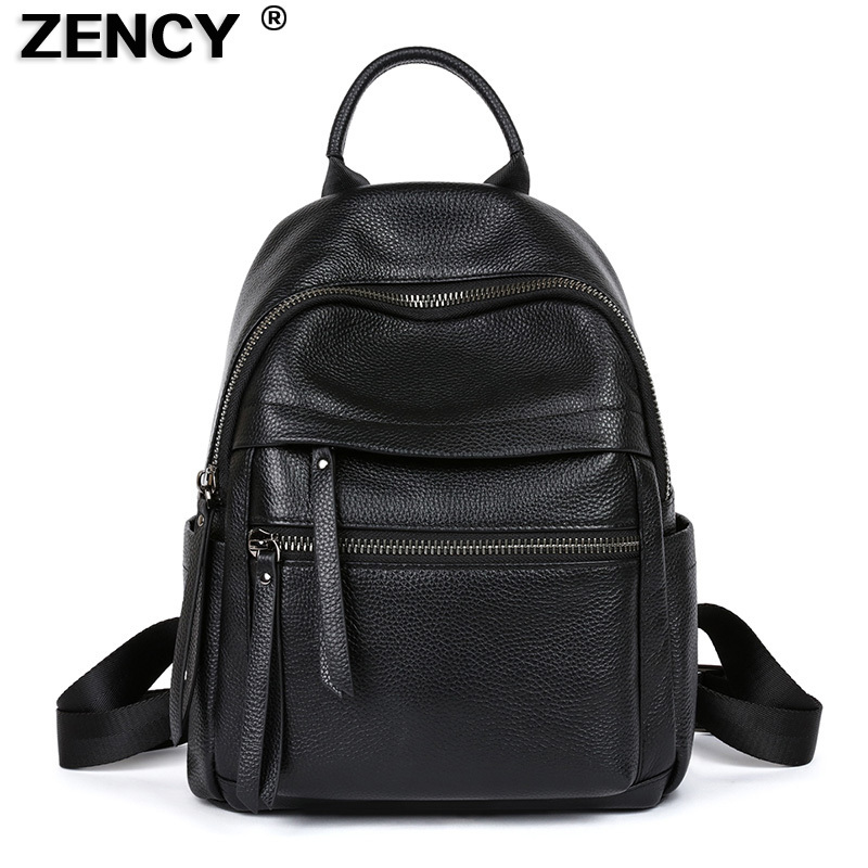 School Bags ZENCY Soft 100% Genuine Cow Leather Black White Color Women Backpacks Lady Girl First Layer Cowhide Female School Book Backpack 230316
School Bags ZENCY Soft 100% Genuine Cow Leather Black White Color Women Backpacks Lady Girl First Layer Cowhide Female School Book Backpack 230316