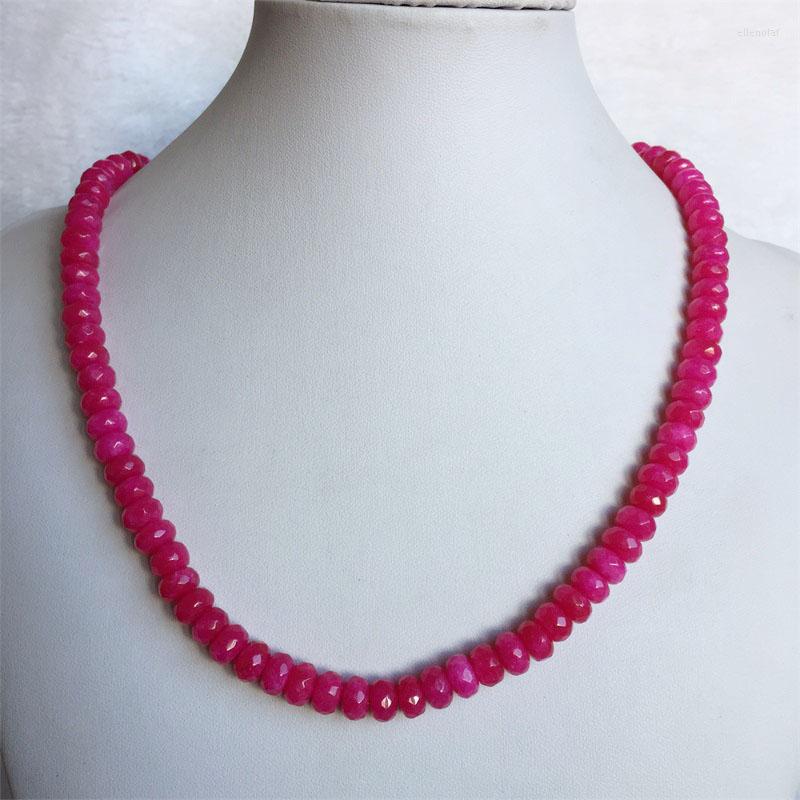 Chains Rose Red 5 8MM Faceted Natural Stone Necklace Women Summer Holiday Romantic Gift Jewelry Wholesale
Chains Rose Red 5 8MM Faceted Natural Stone Necklace Women Summer Holiday Romantic Gift Jewelry Wholesale