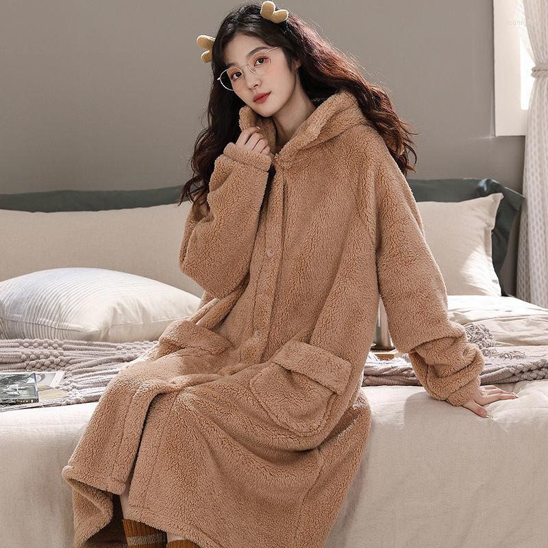 Women's Sleepwear 2023 Autumn Fashion Bathrobe Women Thickened Warm Coral Fleece Pajamas Long Nightgown Boutique Clothing
Women's Sleepwear 2023 Autumn Fashion Bathrobe Women Thickened Warm Coral Fleece Pajamas Long Nightgown Boutique Clothing
