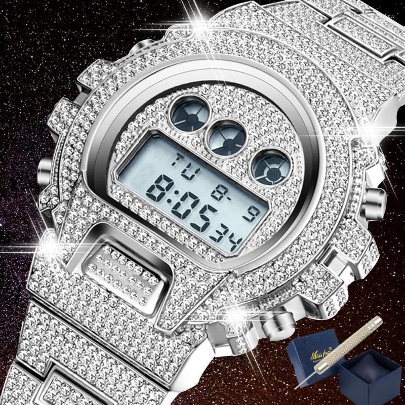 Wristwatches Iced Out Diamond Watch For Men Luxury LED Digital Mens Watches G Style Waterproof Sports Wristwatch Man Fashion Male Cloc Iris2, Gold
Wristwatches Iced Out Diamond Watch For Men Luxury LED Digital Mens Watches G Style Waterproof Sports Wristwatch Man Fashion Male Cloc Iris2, Gold