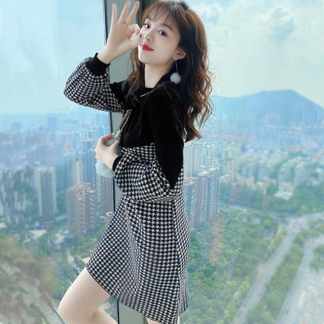 Casual Dresses Woman Dress Winter Knitting Dress Autumn Winter Sweater Stitching Autumn Women's Long Sleeve Autumn Vestido De Mujer 230316