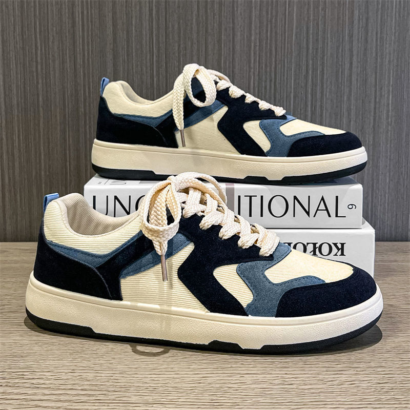 Dress Shoes Men Vulcanize Shoes Retro Fashion Casual Color Matching Thick Sole Shoes Lace Up Sneakers Men's Walking Flats Zapatillas Hombre 230316, Beige blue
Dress Shoes Men Vulcanize Shoes Retro Fashion Casual Color Matching Thick Sole Shoes Lace Up Sneakers Men's Walking Flats Zapatillas Hombre 230316, Beige blue