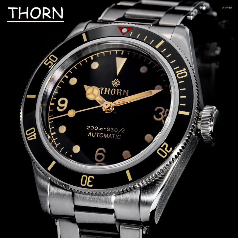 Wristwatches THORN Watch Men NH35 Movement Automatic Mechanical Watches 200M Waterproof Diving C3 Super Luminous Luxury Sapphire, 369 black
Wristwatches THORN Watch Men NH35 Movement Automatic Mechanical Watches 200M Waterproof Diving C3 Super Luminous Luxury Sapphire, 369 black