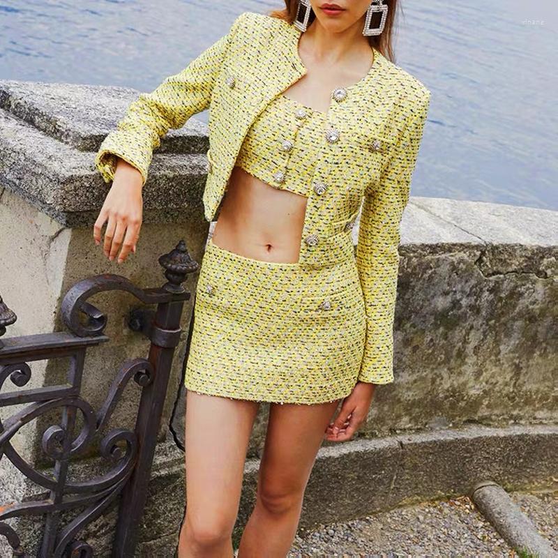 Work Dresses -XL High Quality Spring 2023 Custom Sequined Tweed Fabric Button Slim Tube Top Strap Skirt Coat Woman Three-Piece Suit
Work Dresses -XL High Quality Spring 2023 Custom Sequined Tweed Fabric Button Slim Tube Top Strap Skirt Coat Woman Three-Piece Suit