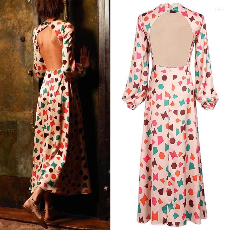 Casual Dresses -XL High Quality 2023 Fashion Satin Geometric Print Halter Hollow Sexy Long-Sleeved Slim Slimming Retro Woman Dress, Multi
Casual Dresses -XL High Quality 2023 Fashion Satin Geometric Print Halter Hollow Sexy Long-Sleeved Slim Slimming Retro Woman Dress, Multi