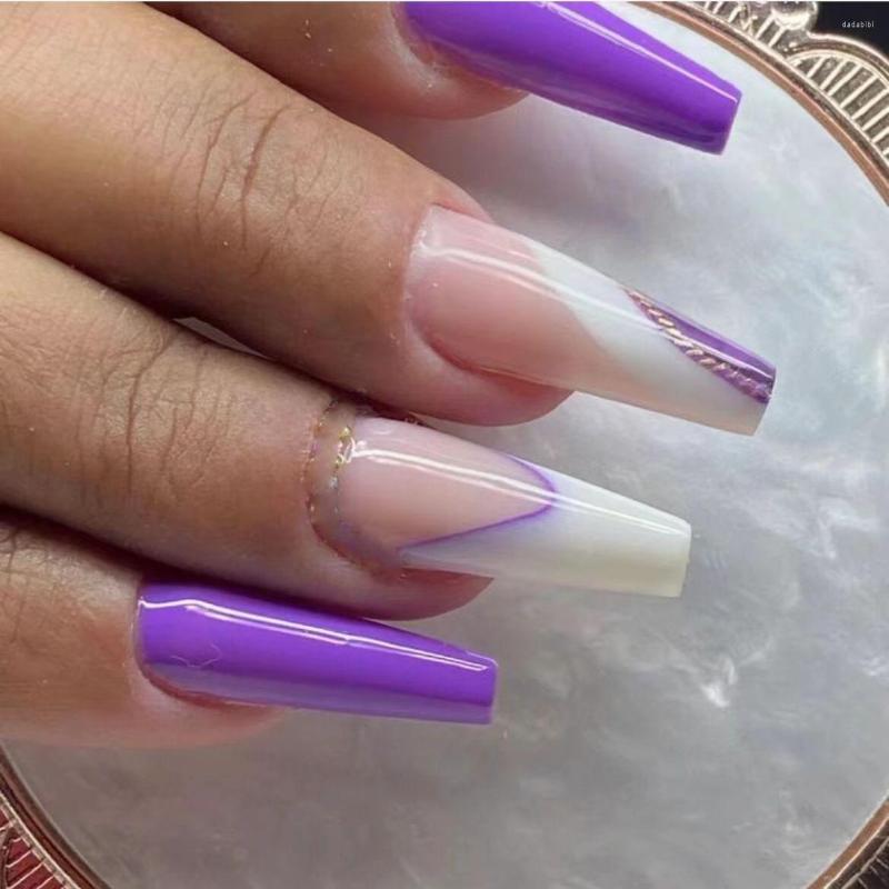 False Nails 24Pcs Glamour Purple Coffin 2023 Fashion Full Cover Artificial Nail Tips Ballerina Wearable Press On, 02
False Nails 24Pcs Glamour Purple Coffin 2023 Fashion Full Cover Artificial Nail Tips Ballerina Wearable Press On, 02