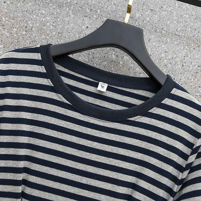 Casual Dresses Striped O-neck Dresses Empire Brocade Pullover Casual Women's Clothing Summer Trend All-match Comfortable Slim Fit 230316