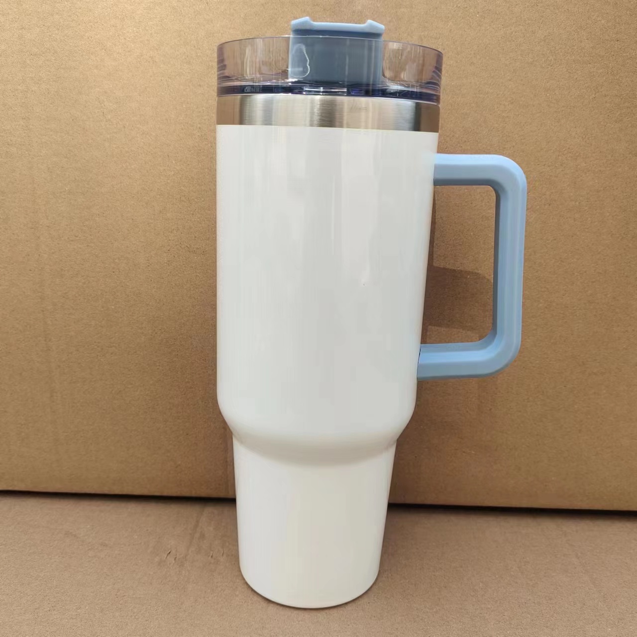 Sublimation 40oz tumbler with colored lids and Handle big capacity stainless steel travel cup Reusable Insulated Travel Tumbler Coffee Mug handle can 