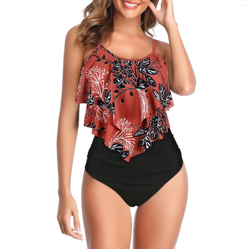 Women's Swimwear Ruffles Women Suits Two Piece Sets Floral Printed Beachwear High Waist Bikini Set Bottoms Push Up Tankini Swimsuits, Navy
Women's Swimwear Ruffles Women Suits Two Piece Sets Floral Printed Beachwear High Waist Bikini Set Bottoms Push Up Tankini Swimsuits, Navy