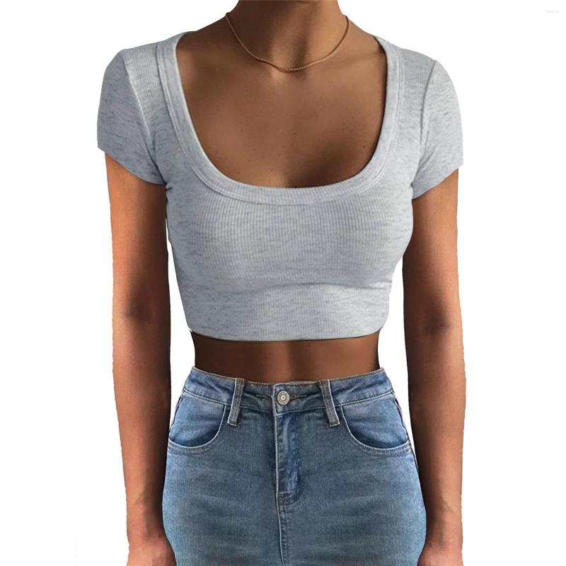 Women' T Shirts Women Solid Color Square Neck Slim Fit Show Navel T-Shirts Summer Short Sleeve Ribbed Street Crop Tops, Black
Women' T Shirts Women Solid Color Square Neck Slim Fit Show Navel T-Shirts Summer Short Sleeve Ribbed Street Crop Tops, Black