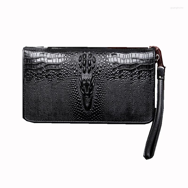 Wallets Man Crocodile Pattern Split Leather Coin Purse Mobile Phone Bag Clutch Wrist Pocket Zipper Card Holder Wallet Long, Black
Wallets Man Crocodile Pattern Split Leather Coin Purse Mobile Phone Bag Clutch Wrist Pocket Zipper Card Holder Wallet Long, Black