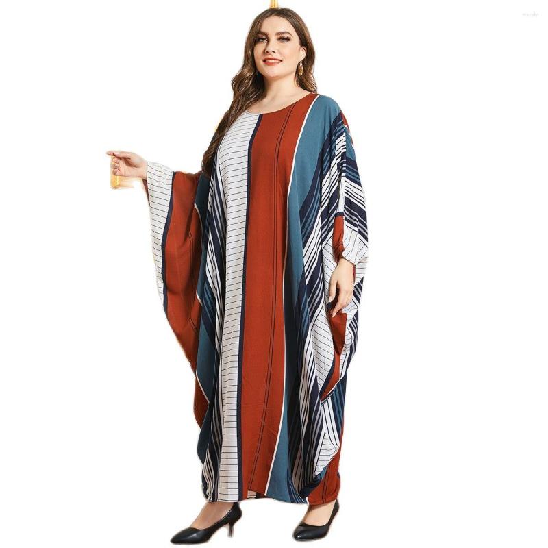 Ethnic Clothing Muslim Fashion Women Dress Oversized Loose Stripe Printing Bat Long Sleeve Robe Plus Size Dubai Abaya Turkey Dresses
Ethnic Clothing Muslim Fashion Women Dress Oversized Loose Stripe Printing Bat Long Sleeve Robe Plus Size Dubai Abaya Turkey Dresses