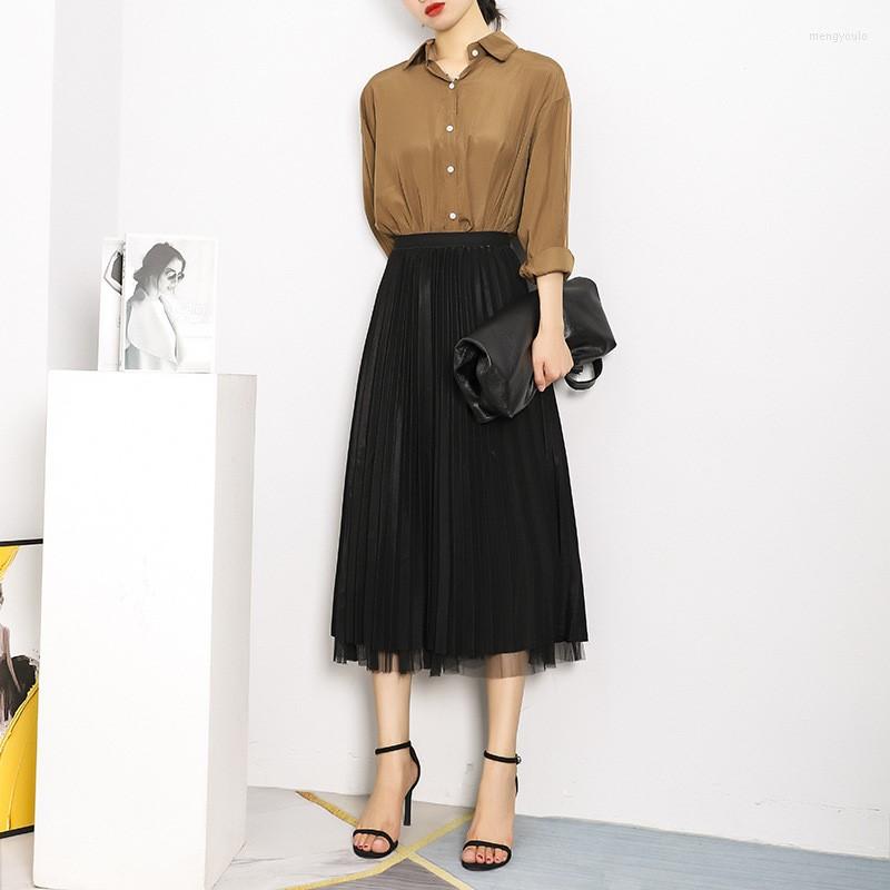 Skirts 2023summer Casual Simple Solid Color Double-sided Mesh Skirt Elastic High Waist Thin Loose Women Pleated, Black
Skirts 2023summer Casual Simple Solid Color Double-sided Mesh Skirt Elastic High Waist Thin Loose Women Pleated, Black