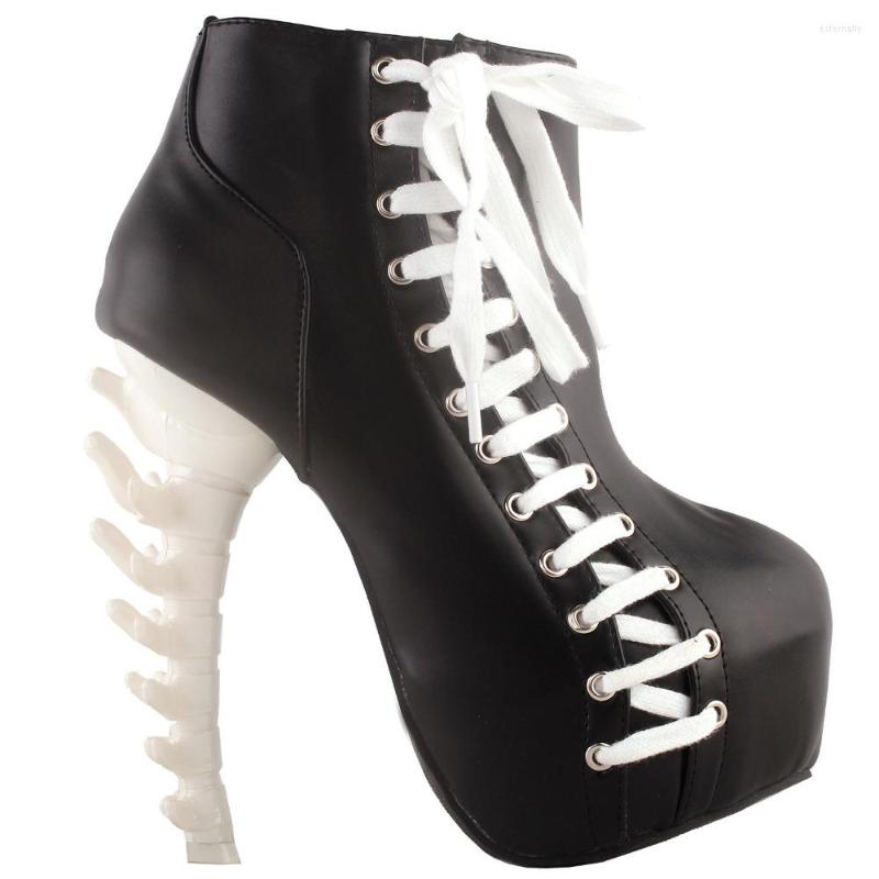 Dress Shoes LF80666 SHOW STORY Punk Two Tone Lace Up Zip High-top Bone Platform Ankle Boots, Black
Dress Shoes LF80666 SHOW STORY Punk Two Tone Lace Up Zip High-top Bone Platform Ankle Boots, Black