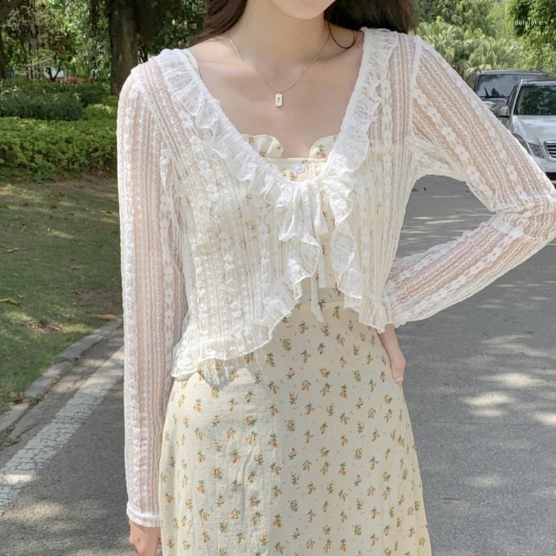 Women's Jackets Cute Ruffles Cardigans For Women Long Sleeves Lace Mesh Crop Tops Sun Coat Shirt M6CD, White
Women's Jackets Cute Ruffles Cardigans For Women Long Sleeves Lace Mesh Crop Tops Sun Coat Shirt M6CD, White