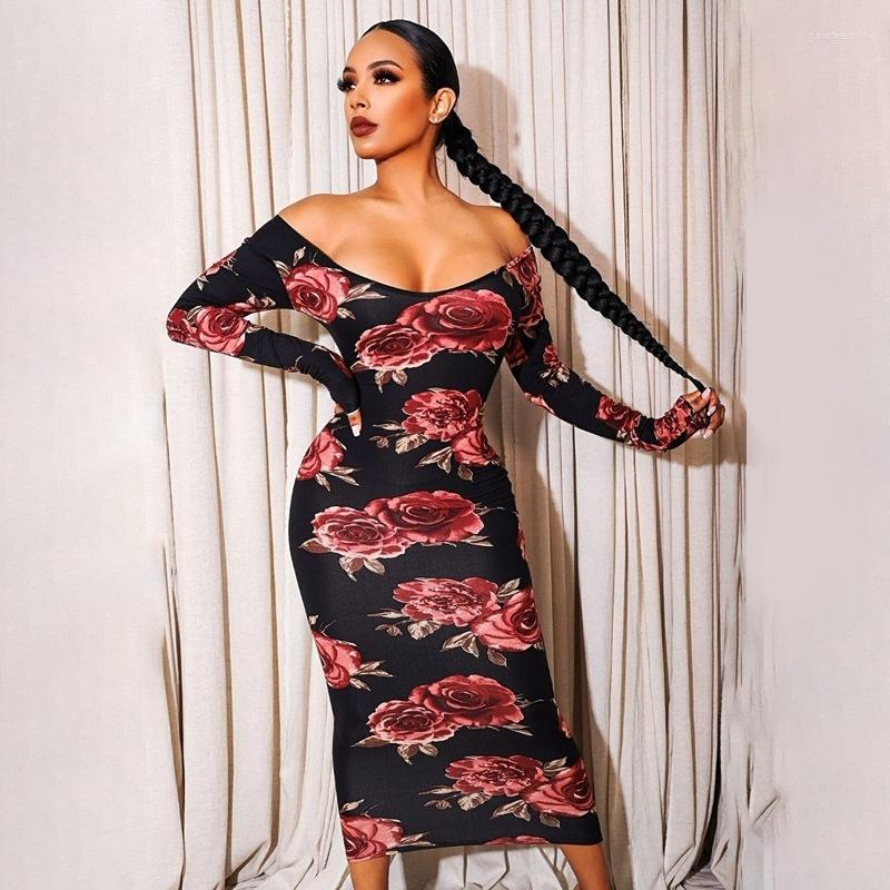 Casual Dresses FUDA Floral Print Off Shoulder Long Sleeve Bodycon Midi Maxi Dress For Women 2023 Elegant Party Evening, Black
Casual Dresses FUDA Floral Print Off Shoulder Long Sleeve Bodycon Midi Maxi Dress For Women 2023 Elegant Party Evening, Black