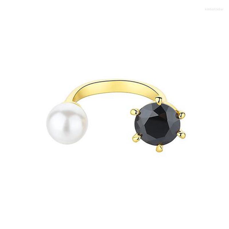 Wedding Rings Fashion Women Size Pearl Open Ring Temperament Wild Joint Double Jewelry Lover Gift