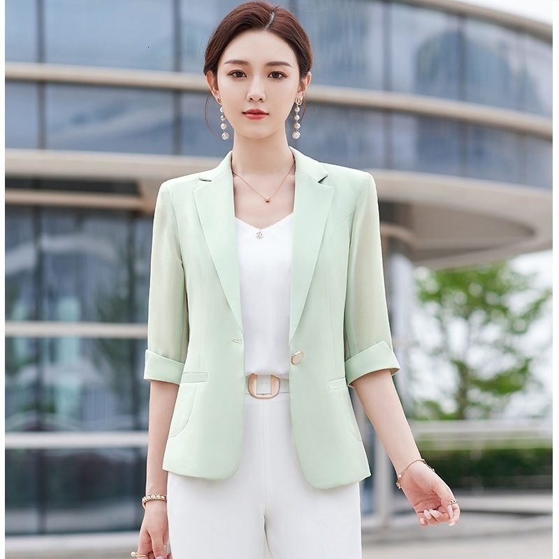 Women's Suits Blazers Spring Summer Female Blazer Women Business Suits 2 Piece Pant and Top Sets Half Sleeve Ladies Work Office Uniform Style 230316, Blazer only
Women's Suits Blazers Spring Summer Female Blazer Women Business Suits 2 Piece Pant and Top Sets Half Sleeve Ladies Work Office Uniform Style 230316, Blazer only