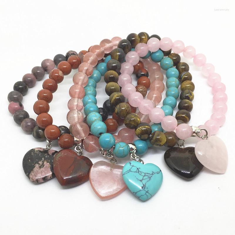 Strand Beaded Strands 3pcs / Lot Stone Beads Women Pendant Bracelets Elastic Bangle Colorful With Heart Charms For JewelryBeaded Lars22
Strand Beaded Strands 3pcs / Lot Stone Beads Women Pendant Bracelets Elastic Bangle Colorful With Heart Charms For JewelryBeaded Lars22