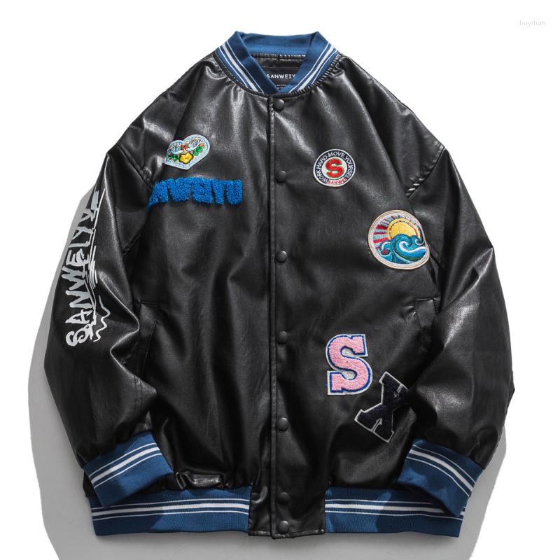 Men's Jackets Autumn Fashion Street Top Retro Vintage PU Leather Jacket Men Motorcycle Baseball Bomber Unisex Woman Varsity Coat Outerwear, Blue
Men's Jackets Autumn Fashion Street Top Retro Vintage PU Leather Jacket Men Motorcycle Baseball Bomber Unisex Woman Varsity Coat Outerwear, Blue