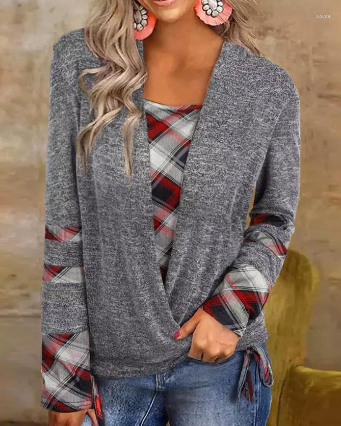 Women' T Shirts Fashion Woman Blouses 2023 Autumn Contrast Plaid Fake Two-Piece Casual Square Neck Long Sleeve Drawstring Daily Top
Women' T Shirts Fashion Woman Blouses 2023 Autumn Contrast Plaid Fake Two-Piece Casual Square Neck Long Sleeve Drawstring Daily Top