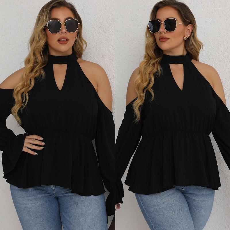 Women's T Shirts Womens Plus Size Keyhole Bandage Choker Neck Blouse Sexy Cold Shoulder Flounce Puff Long Sleeve Ruffle Peplum Top, Black
Women's T Shirts Womens Plus Size Keyhole Bandage Choker Neck Blouse Sexy Cold Shoulder Flounce Puff Long Sleeve Ruffle Peplum Top, Black