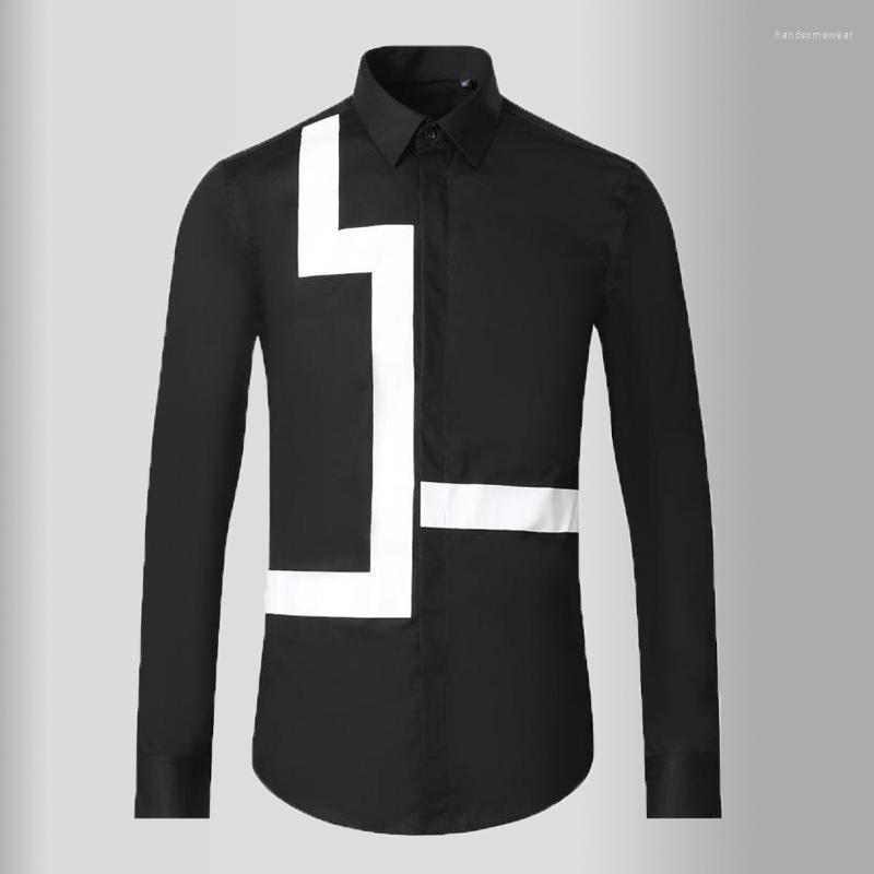 Men's Casual Shirts Minglu Black White Mens Luxury Long Sleeve Geometry Printed Male Fashion Slim Fit Party Man 3XL
Men's Casual Shirts Minglu Black White Mens Luxury Long Sleeve Geometry Printed Male Fashion Slim Fit Party Man 3XL