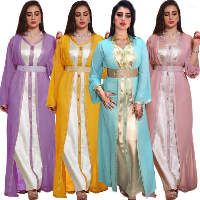 Ethnic Clothing Muslim Open Abayas Sleeveless Dress Suits 2pcs Women Kaftan Turkey Dubai Chiffon Set Jilbab Islamic Ramadan Middle East
Ethnic Clothing Muslim Open Abayas Sleeveless Dress Suits 2pcs Women Kaftan Turkey Dubai Chiffon Set Jilbab Islamic Ramadan Middle East