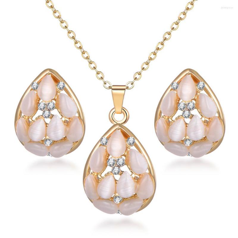 Necklace Earrings Set ZOSHI Design Opal For Women Gold Color Chains Pearl Stud Wedding Party Jewelry, Picture shown
Necklace Earrings Set ZOSHI Design Opal For Women Gold Color Chains Pearl Stud Wedding Party Jewelry, Picture shown